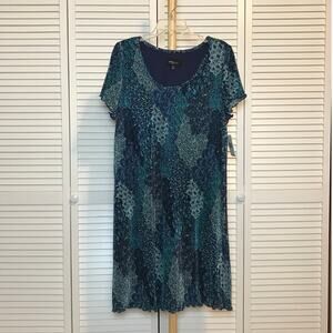 RN Studio Floral Scoop Neck Short Sleeve Midi Shift Dress 18